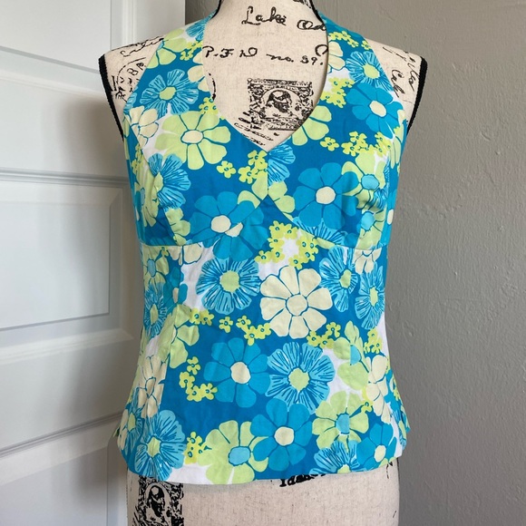 Lilly Pulitzer Tops - Lilly Pulitzer Blue Daisy Halter